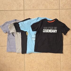 Boys 5-7y S blue + black graphic tee bundle T-shirt s 5 pcs cotton